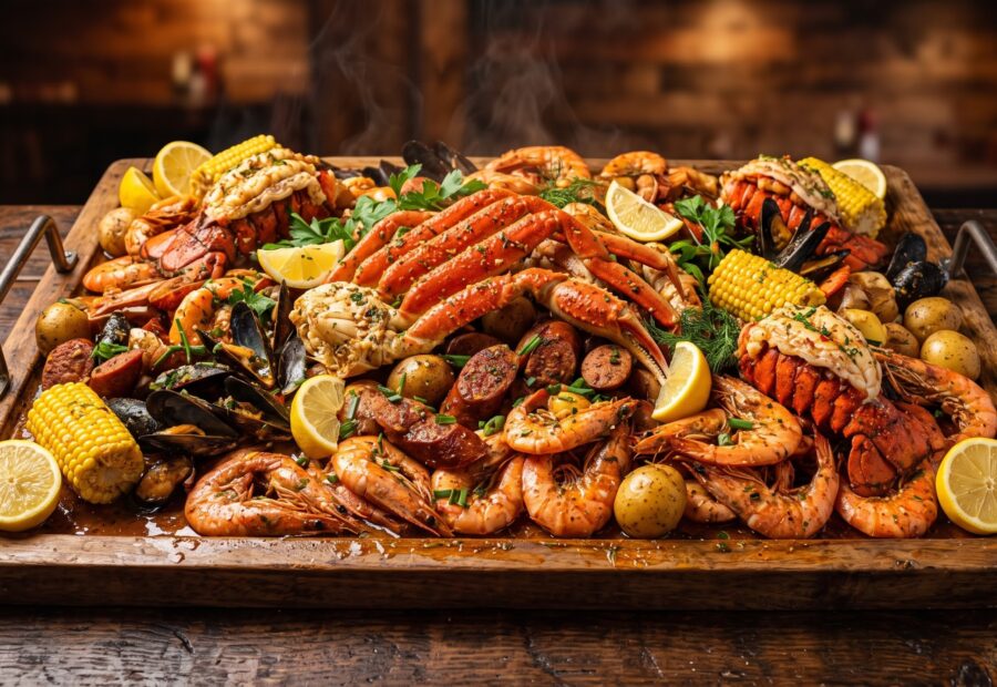Cajun_seafood_boil_feast_serving